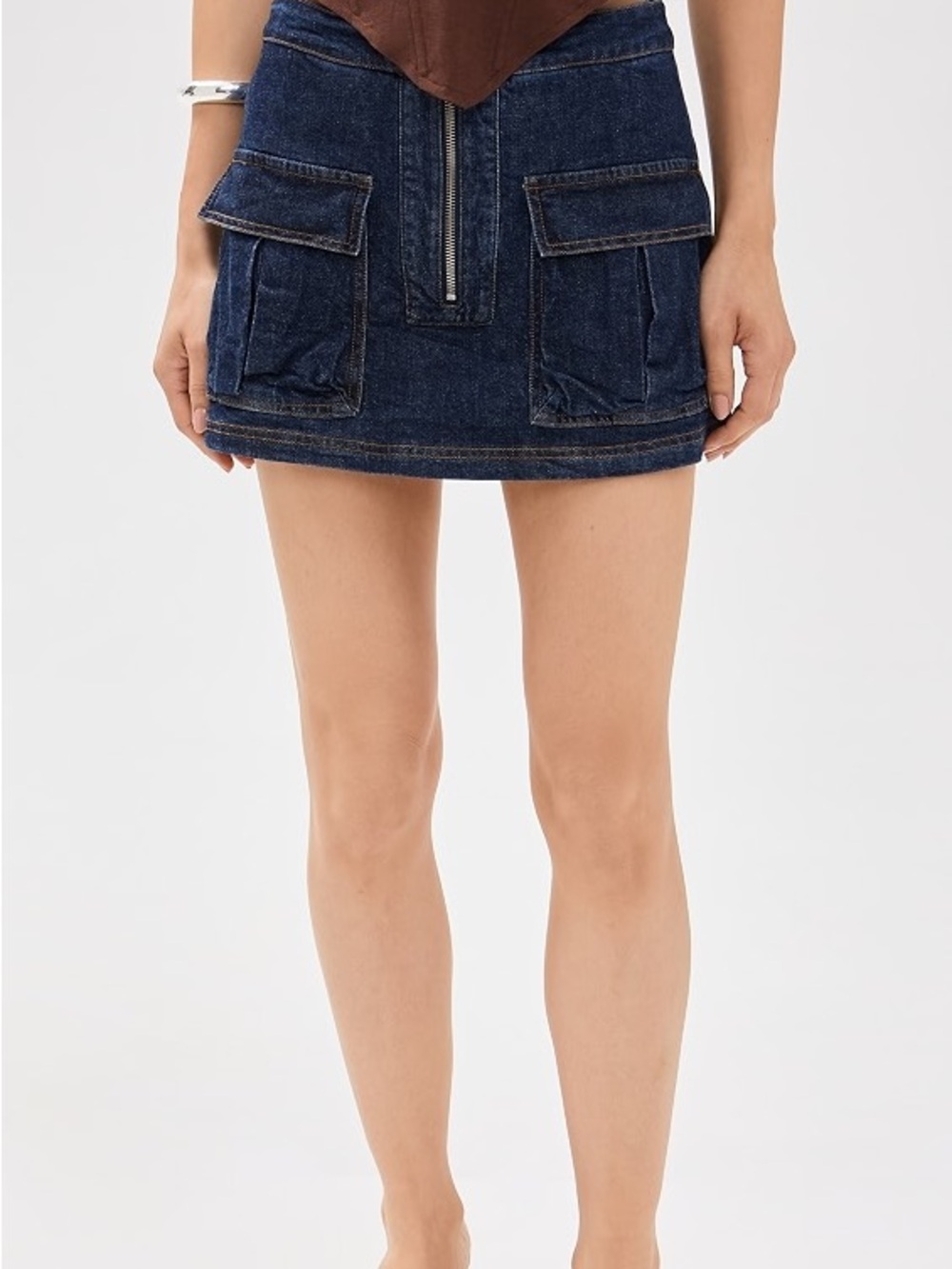 Amanda Uprichard Dark Blue Denim Mini Cargo Skirt/ skirt